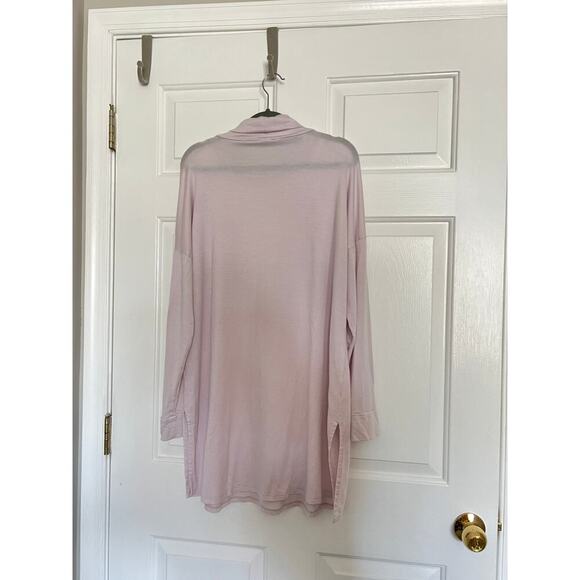 Eileen Fisher Soft Jersey Knit Blend Turtleneck Layering Tunic in Powder Pink - Picture 4 of 4